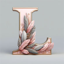 Charger l'image dans la galerie, Lettre de plume-Peinture diamant ronde complète-30x30cm