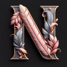 Charger l'image dans la galerie, Lettre de plume-Peinture diamant ronde complète-30x30cm