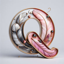 Charger l'image dans la galerie, Lettre de plume-Peinture diamant ronde complète-30x30cm