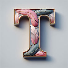 Charger l'image dans la galerie, Lettre de plume-Peinture diamant ronde complète-30x30cm