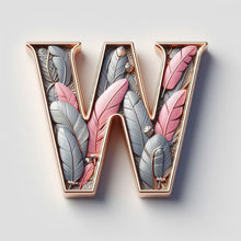 Charger l'image dans la galerie, Lettre de plume-Peinture diamant ronde complète-30x30cm