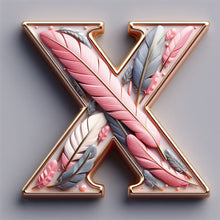 Charger l'image dans la galerie, Lettre de plume-Peinture diamant ronde complète-30x30cm