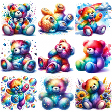 Charger l'image dans la galerie, Ours arc-en-ciel-peinture diamant ronde complète 30*30