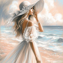Charger l'image dans la galerie, Beach Lady-Full Round Diamond Painting-30x30cm