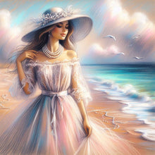 Charger l'image dans la galerie, Beach Lady-Full Round Diamond Painting-30x30cm