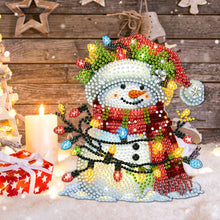 Charger l'image dans la galerie, Chouette de Noël - Perceuse à un seul côté - Tête secouante - Ornement de bureau en acrylique avec diamant