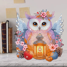 Charger l'image dans la galerie, Chouette de Noël - Perceuse à un seul côté - Tête secouante - Ornement de bureau en acrylique avec diamant