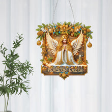 Charger l'image dans la galerie, Noël-Pendentif en bois avec diamant sur un seul côté