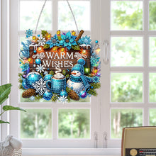 Charger l'image dans la galerie, Noël-Pendentif en bois avec diamant sur un seul côté