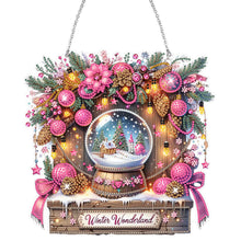 Charger l'image dans la galerie, Noël-Pendentif en bois avec diamant sur un seul côté