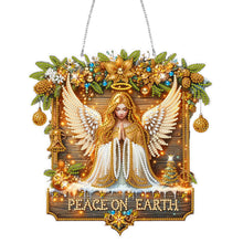 Charger l'image dans la galerie, Noël-Pendentif en bois avec diamant sur un seul côté