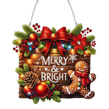 Charger l'image dans la galerie, Noël-Pendentif en bois avec diamant sur un seul côté