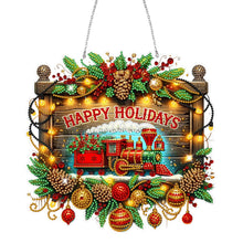 Charger l'image dans la galerie, Noël-Pendentif en bois avec diamant sur un seul côté