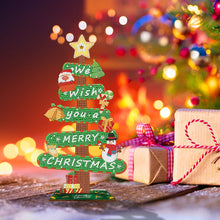 Charger l'image dans la galerie, Panneau de Noël en bois Peinture de bureau avec diamants