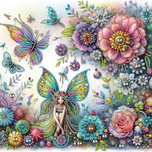 Charger l'image dans la galerie, Flower Fairy-Partial Special Diamond Painting-40x40cm
