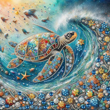 Charger l'image dans la galerie, Tortue de mer-Partial Special Diamond Painting-40x40cm