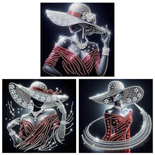 Charger l'image dans la galerie, Dame-Partielle Special Diamond Painting-40x40cm