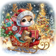 Charger l'image dans la galerie, Chat de Noël-Partial Special Diamond Painting-30x30cm