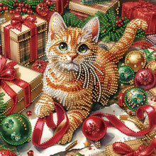 Charger l'image dans la galerie, Chat de Noël-Partial Special Diamond Painting-30x30cm