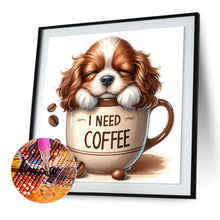 Charger l'image dans la galerie, Coffee chiot-Full Round Diamond Painting-40x40cm