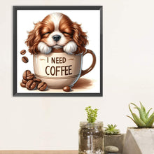 Charger l'image dans la galerie, Coffee chiot-Full Round Diamond Painting-40x40cm