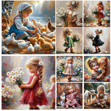 Charger l'image dans la galerie, fille-Full Round Diamond Painting-40x40cm