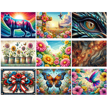 Charger l'image dans la galerie, Colibri à fleurs-Full Round Diamond Painting-40x30cm