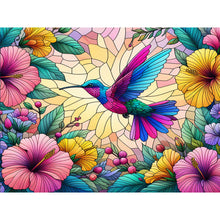 Charger l'image dans la galerie, Colibri à fleurs-Full Round Diamond Painting-40x30cm