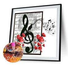 Charger l'image dans la galerie, Notes de musique- Rond Diamond painting 35*35