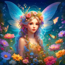 Charger l'image dans la galerie, Fille féerique - Peinture au diamant rond - 30 * 30cm