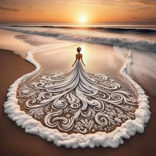 Charger l'image dans la galerie, Robe de plage fille -Diamond painting 40*40cm