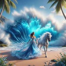 Charger l'image dans la galerie, Robe de plage fille -Diamond painting 40*40cm