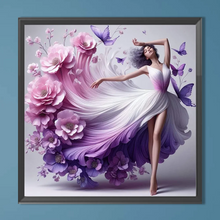 Charger l'image dans la galerie, Fillette de la danse des fleurs -Diamond Painting 40*40