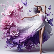 Charger l'image dans la galerie, Fillette de la danse des fleurs -Diamond Painting 40*40