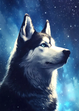 Charger l'image dans la galerie, Husky Dog Night- Round Diamond Painting-40x50cm
