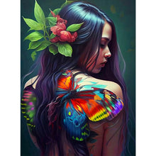 Charger l'image dans la galerie, Personnalité Flower Girl Bird Back-Full Drill Diamond Painting