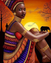 Charger l'image dans la galerie, Caractère ethnique - diamant rond complet - 40x30cm