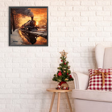 Charger l'image dans la galerie, Peinture diamant ronde complète en forme de train -30*30cm