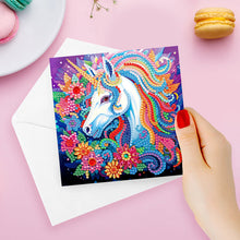 Charger l'image dans la galerie, 8 pièces/ensemble de cartes de vœux licorne-diamant