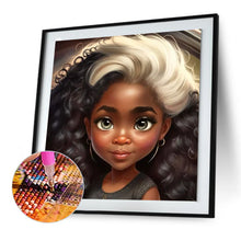 Charger l'image dans la galerie, Black Girl-complet Round peinture au diamant-30x30cm