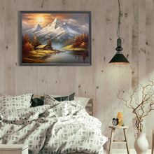 Charger l'image dans la galerie, Snow Mountain Woods-complet Round peinture au diamant-40x30cm