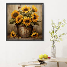 Charger l'image dans la galerie, Sunflower-complet Round peinture au diamant-30x30cm