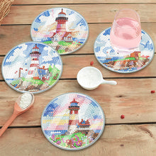 Charger l'image dans la galerie, 6Pcs/Set-Lighthouse-Acrylic Waterproof Diamond Coaster