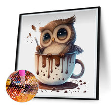 Charger l'image dans la galerie, Teacup Owl-complet Round peinture au diamant-30x30cm