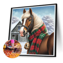 Charger l'image dans la galerie, Horses In Snow Scene-complet Round peinture au diamant-30x30cm