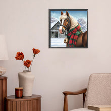 Charger l'image dans la galerie, Horses In Snow Scene-complet Round peinture au diamant-30x30cm