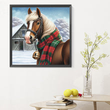 Charger l'image dans la galerie, Horses In Snow Scene-complet Round peinture au diamant-30x30cm