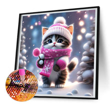 Charger l'image dans la galerie, Snow Kitten-complet Round peinture au diamant-30x30cm