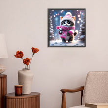 Charger l'image dans la galerie, Snow Kitten-complet Round peinture au diamant-30x30cm