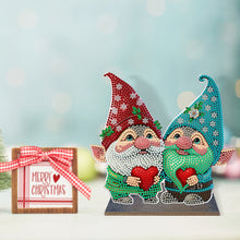 Charger l'image dans la galerie, Gnome-Ornement de bureau en diamant en bois à forage simple face